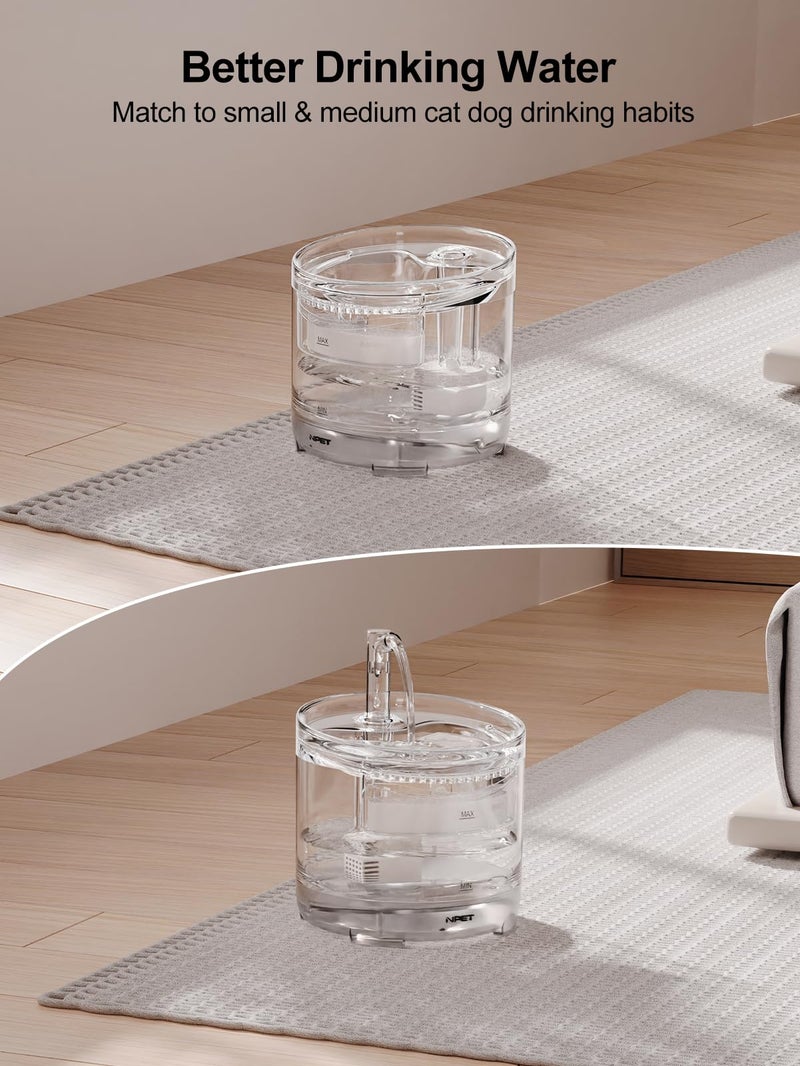 NPET Cat Water Fountain WF050TP 1.5L Automatic Pet Drinking Fountain with Replacement Faucet Kitï¼ˆNo Adapter - Image 4